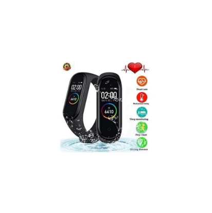 M4 Fitness Bracelet OLED Color টাচ স্ক্রিন স্মার্ট রিস্টব্যান্ড Global Version - ব্ল্যাক