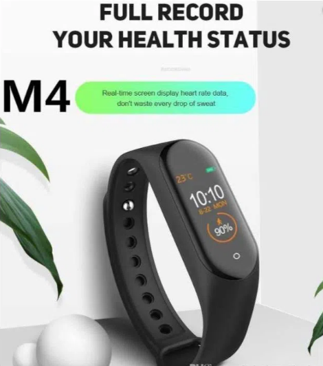 M4 Fitness Bracelet OLED Color টাচ স্ক্রিন স্মার্ট রিস্টব্যান্ড Global Version - ব্ল্যাক