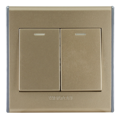 মেটালিক সিলভার/ব্লাক/গোল্ড (A8 সিরিজ) DS-EE-103-2Gang-Switch