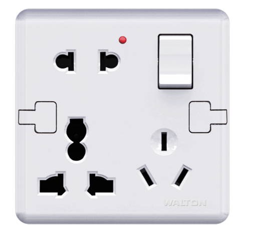 মেটালিক ব্লাক/সিলভার/গোল্ড (W1 সিরিজ) DS-EE-Multi-Socket-115