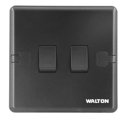 মেটালিক ব্লাক/সিলভার/গোল্ড (W1 সিরিজ) DS-EE-1-2Gang-Switch-102